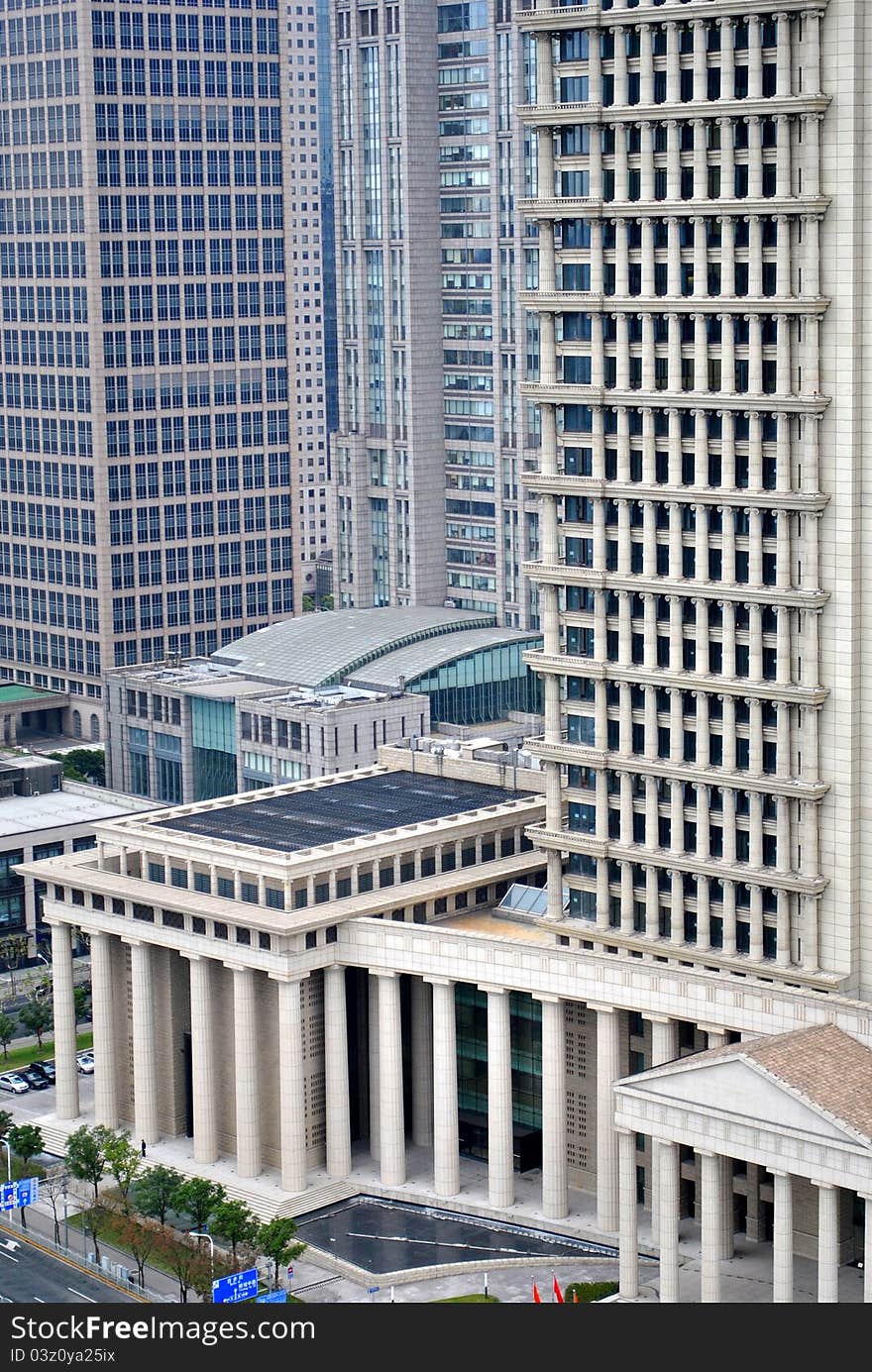 Modern buildings in Shanghai, China.