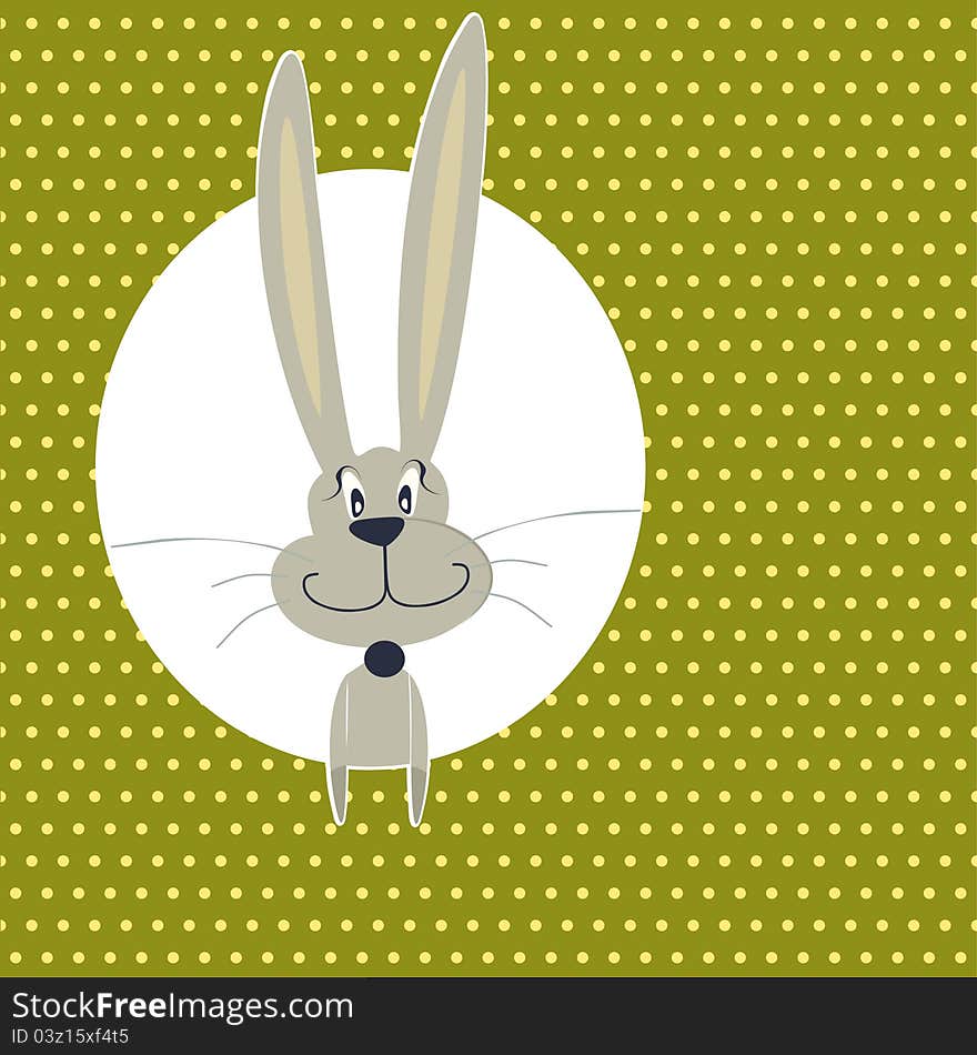 Vector cute rabbit for Baby girl arrival card. Vector cute rabbit for Baby girl arrival card