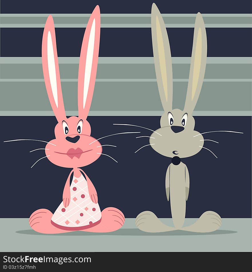 Grey and pink bunny