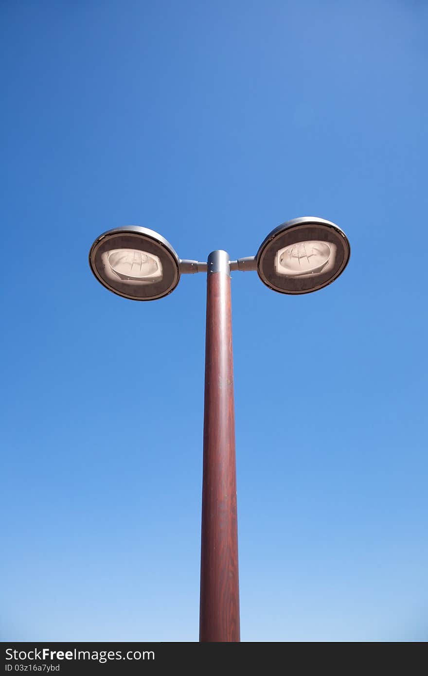 Double modern streetlamp