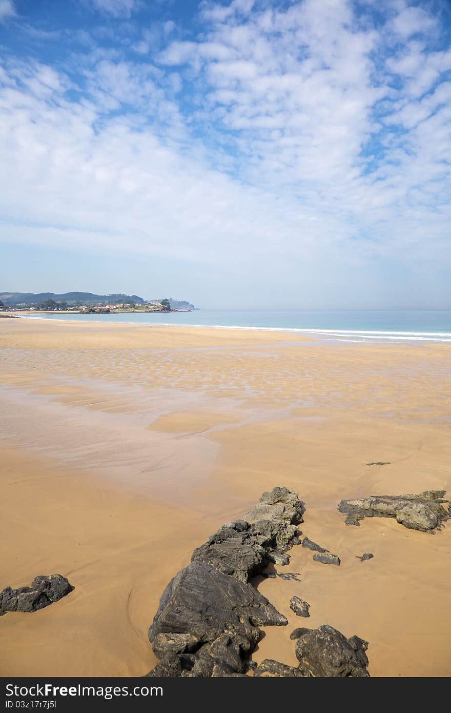 Beach of La Espasa near to Ribadesella village in Asturias Spain. Beach of La Espasa near to Ribadesella village in Asturias Spain