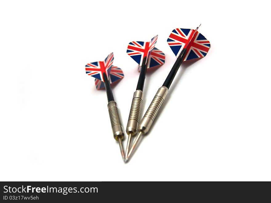 Three darts on white background. Three darts on white background