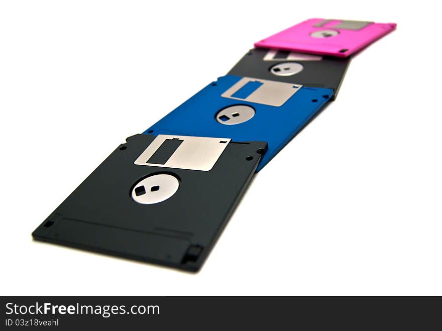 Colored snake of floppy disks