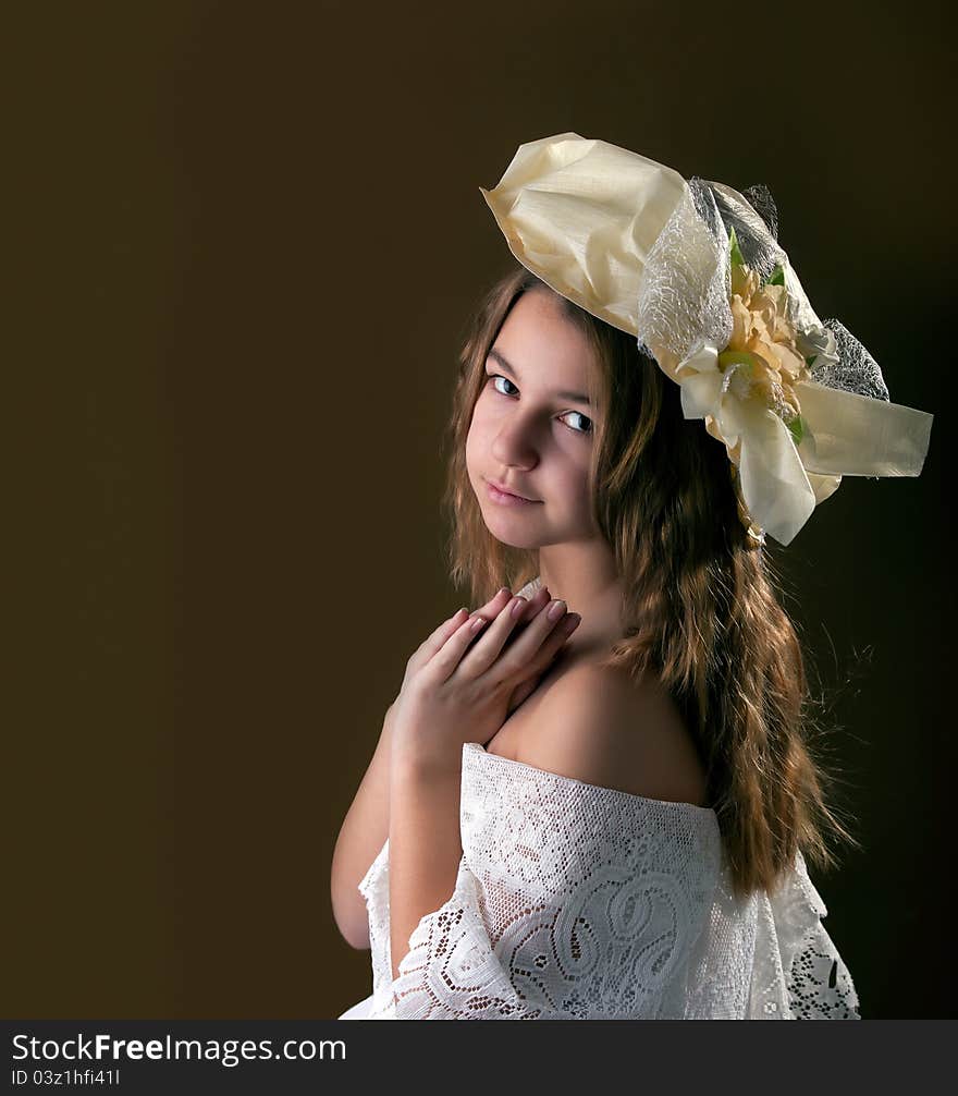 Fine art portrait of beautiful young girl