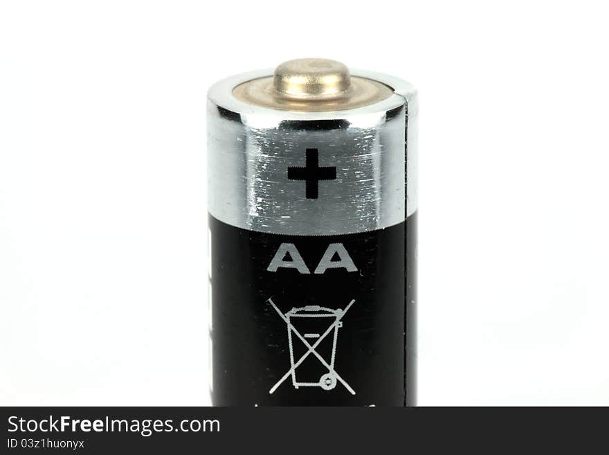 AA Battery On A White Background