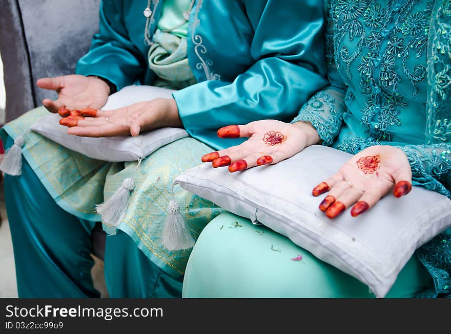 Hands Decorated with Henna