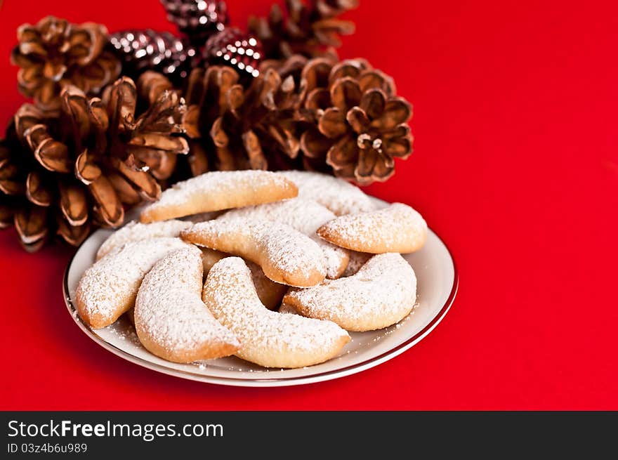 Homemade Almond Vanilla Crescent cookies