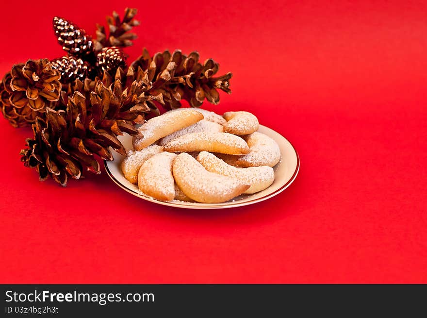 Homemade Almond Vanilla Crescent cookies. Homemade Almond Vanilla Crescent cookies