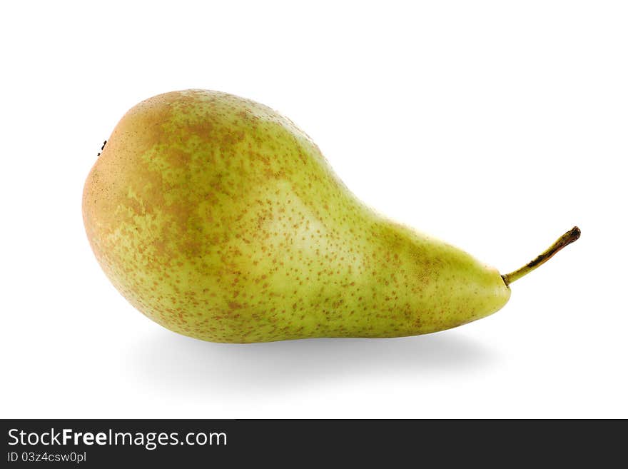 One ripe green pear