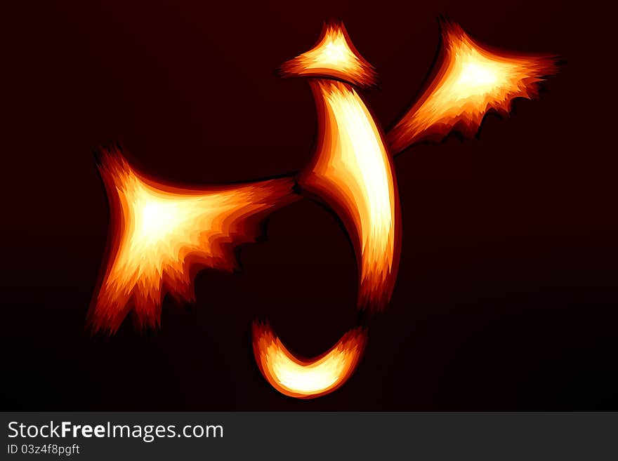 Graphic illustration of Fiery Dragon