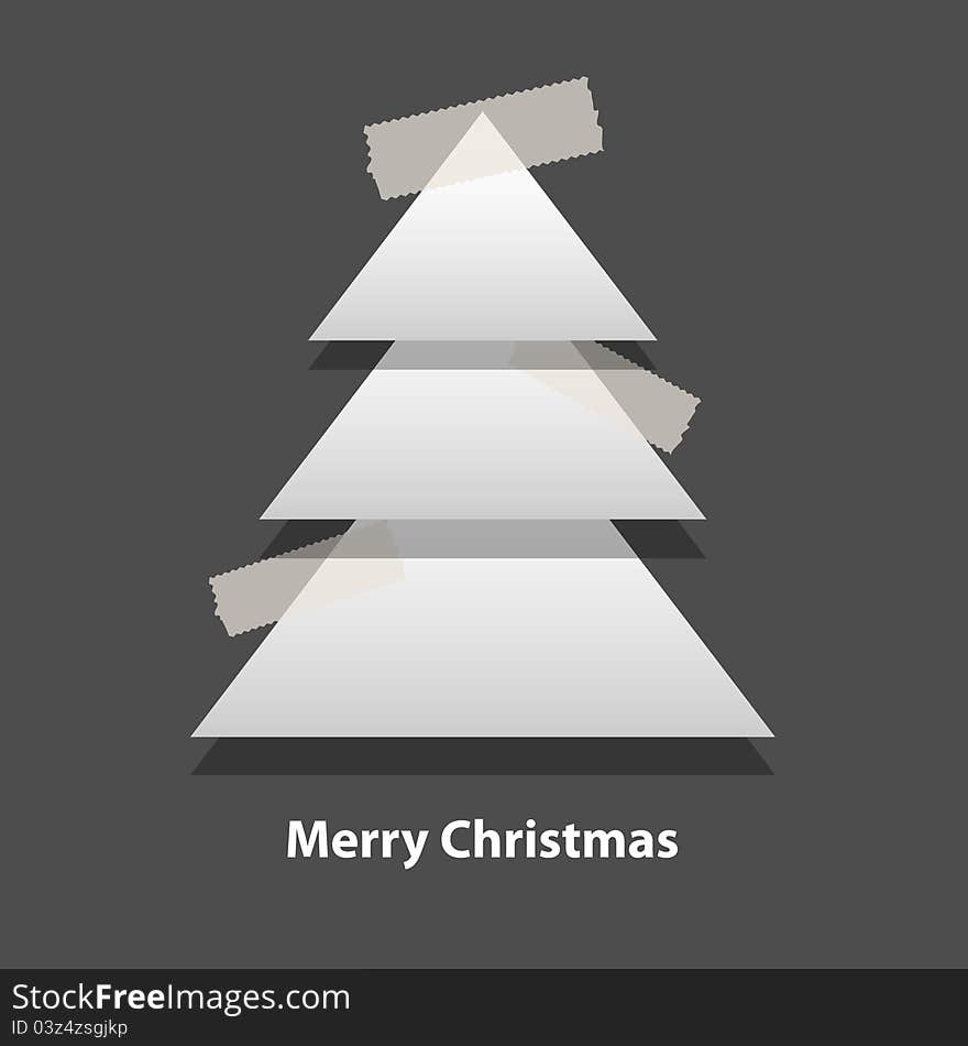 Vector origami Christmas tree illustration. Vector origami Christmas tree illustration