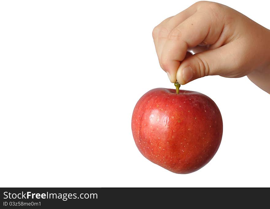 Large Red Apple, Isolated