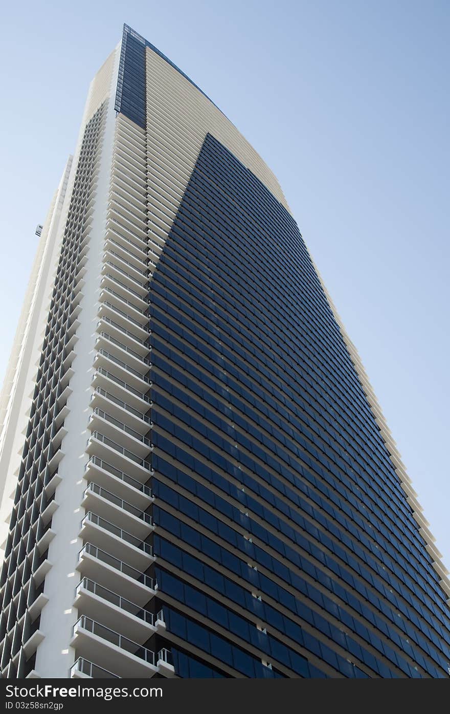 High-rise apartment building taken from below. High-rise apartment building taken from below.