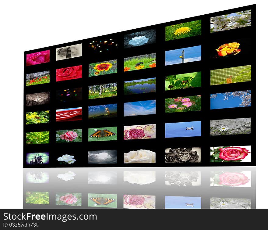 3D view of colorful media gallery