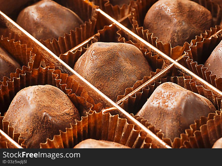 Luxury and sweet praline and chocolate Truffles