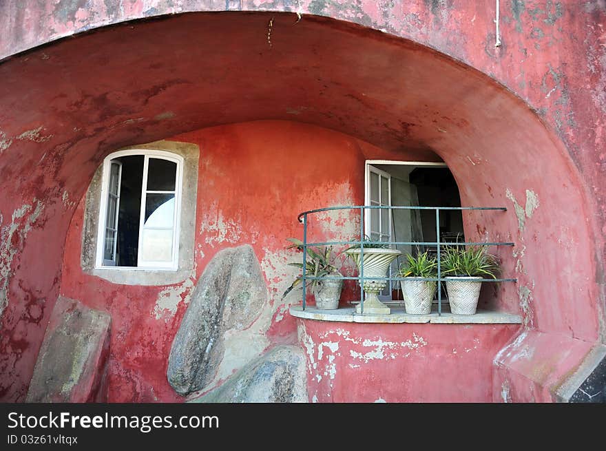 This troglodite home is built into the palace at sintra near lisbon portugal. This troglodite home is built into the palace at sintra near lisbon portugal