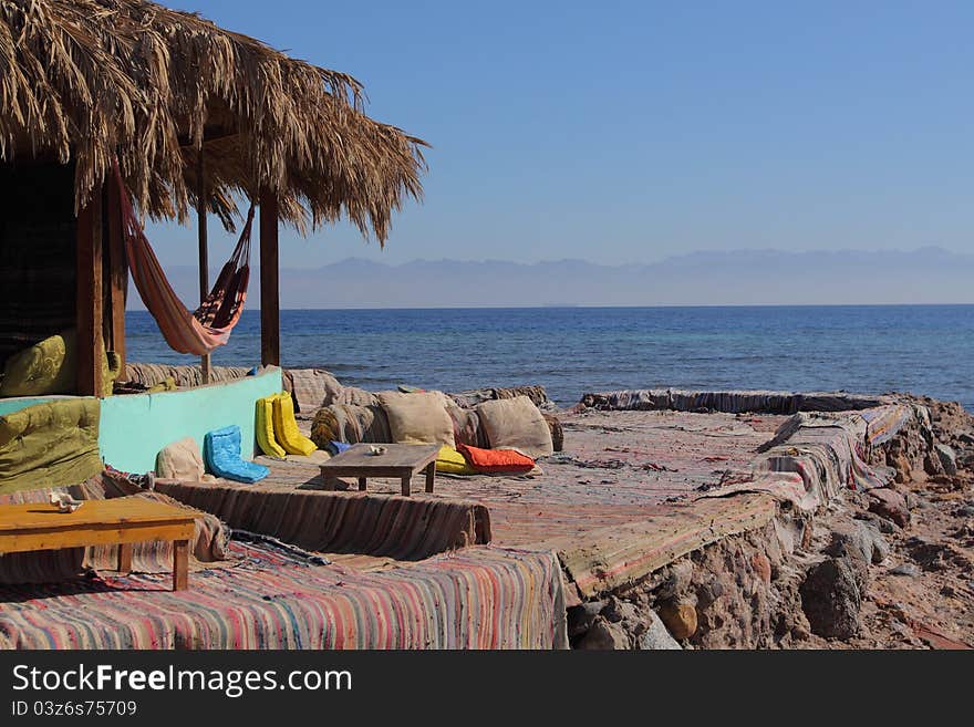 Place for rest and relaxation on the Red Sea shore. Place for rest and relaxation on the Red Sea shore