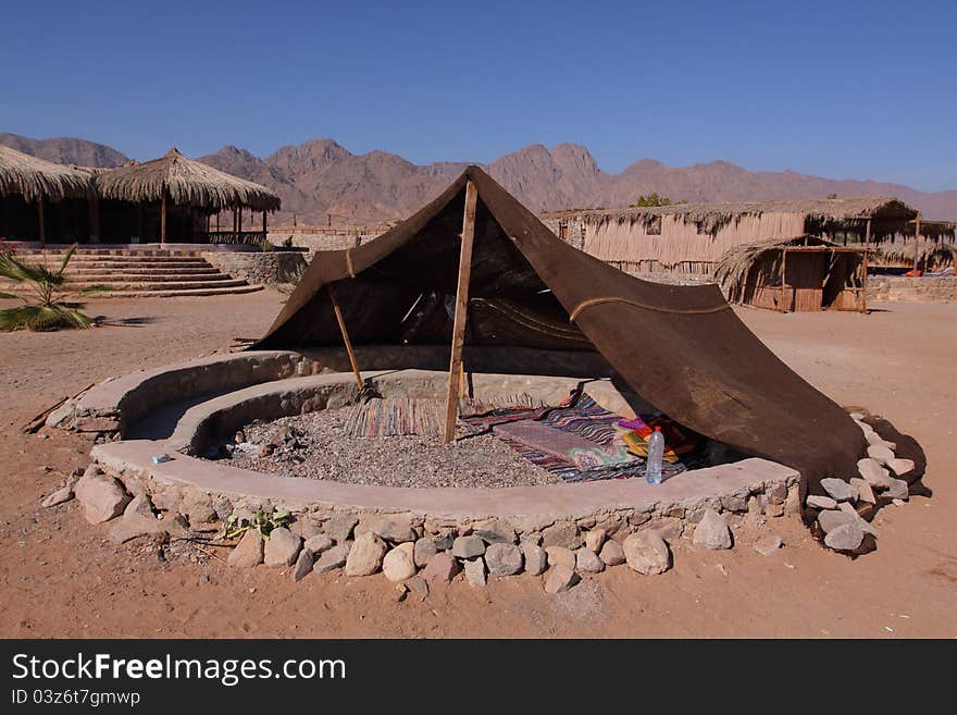Place for rest and relaxation in diving camp on the Red Sea shore. Place for rest and relaxation in diving camp on the Red Sea shore