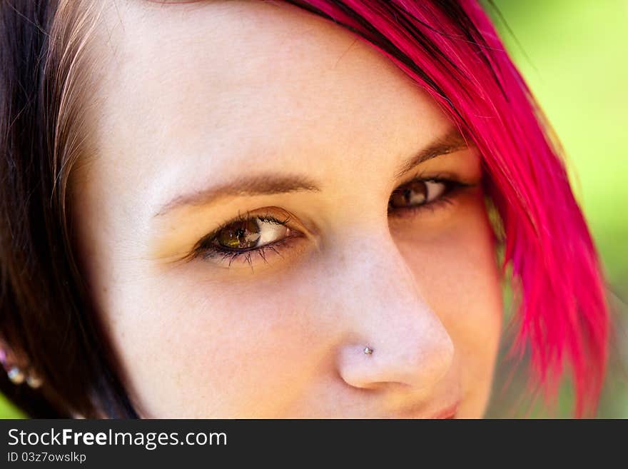 Punk woman closeup