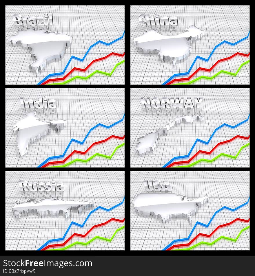 3D Maps With Graphic Chart