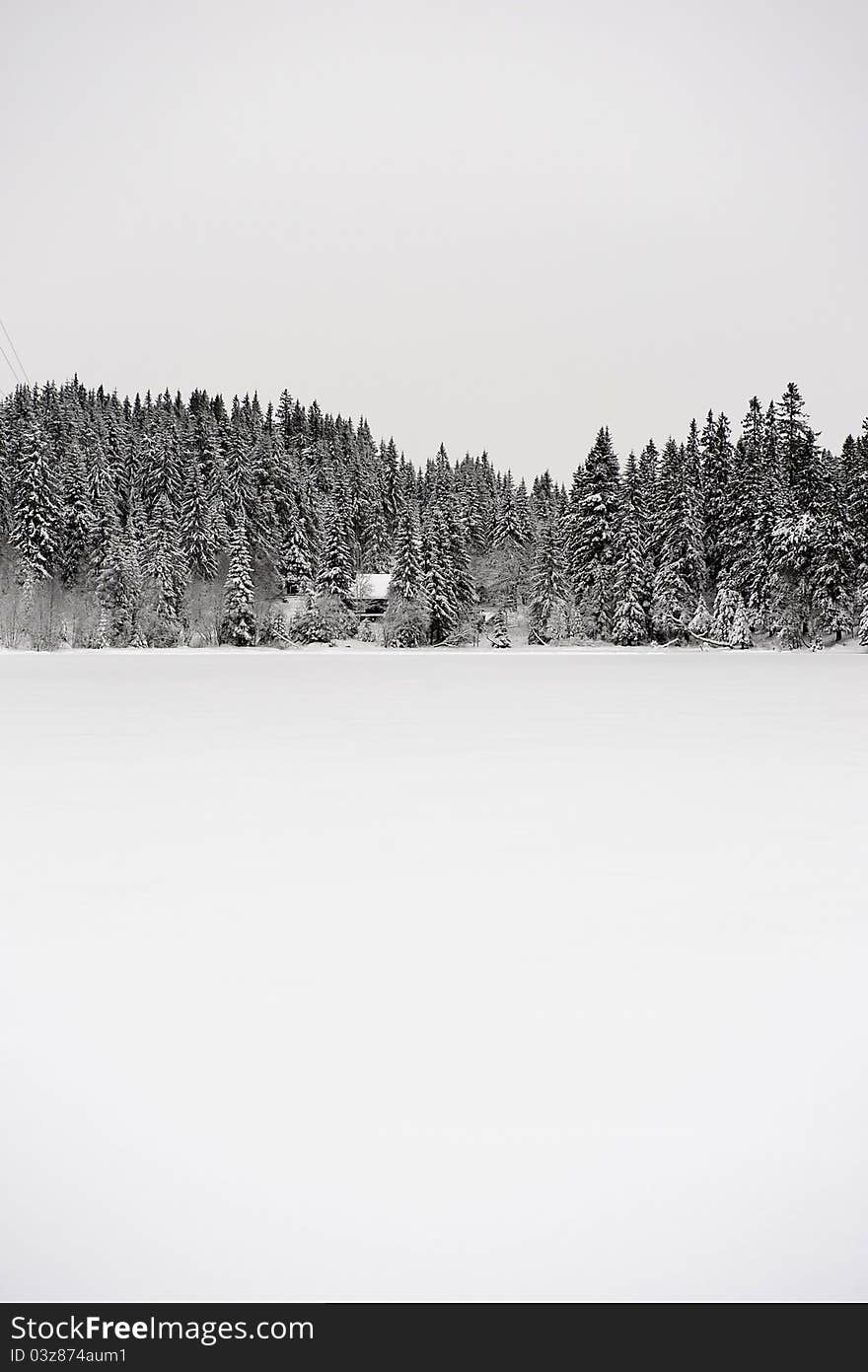 Lanscape covered with snow in Oslo, Norwa. Lanscape covered with snow in Oslo, Norwa