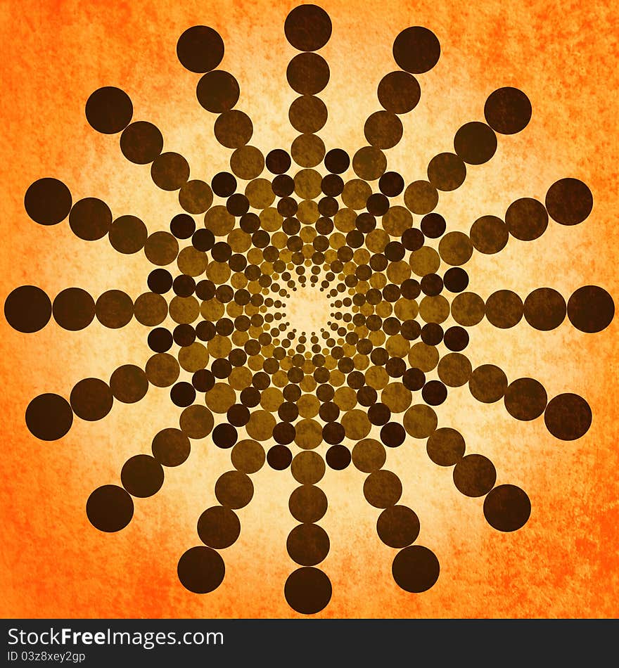 Orange and brown grunge swirl background