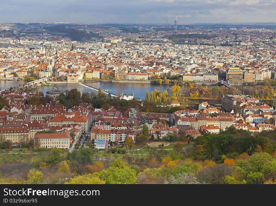 View Over To Charles Bridge, And Old Town Prague