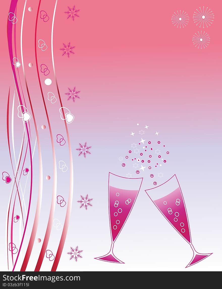 Holiday wineglasses. Scalable and editable vector illustration;