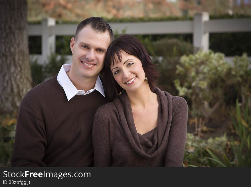 Attractive Couple Portrait in Park