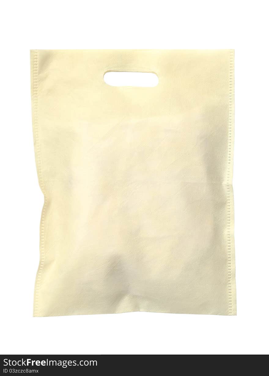 Synthetic fabric bag isolated on a white background