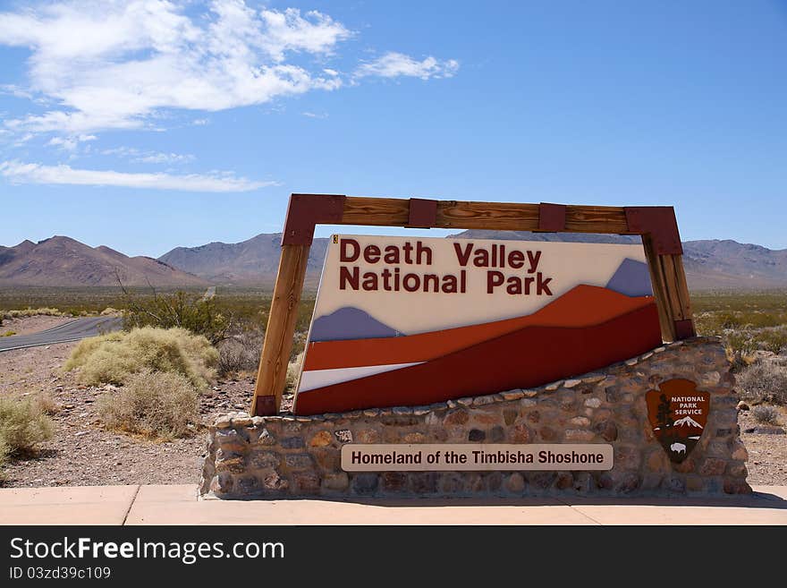 Death Valley National Park Sign, Nevada, USA