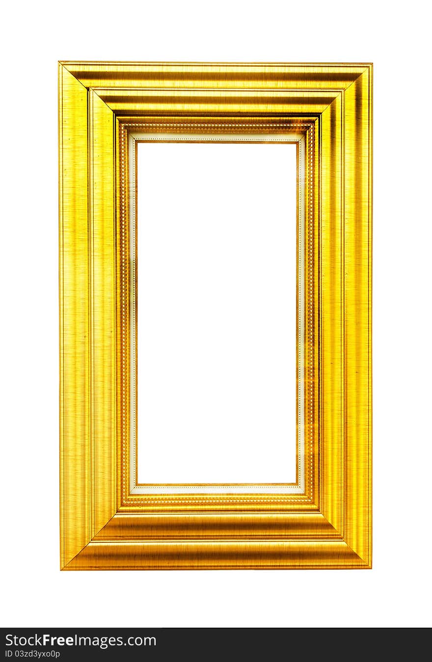 Vintage Gold wood photo frame with clipping paths. Vintage Gold wood photo frame with clipping paths