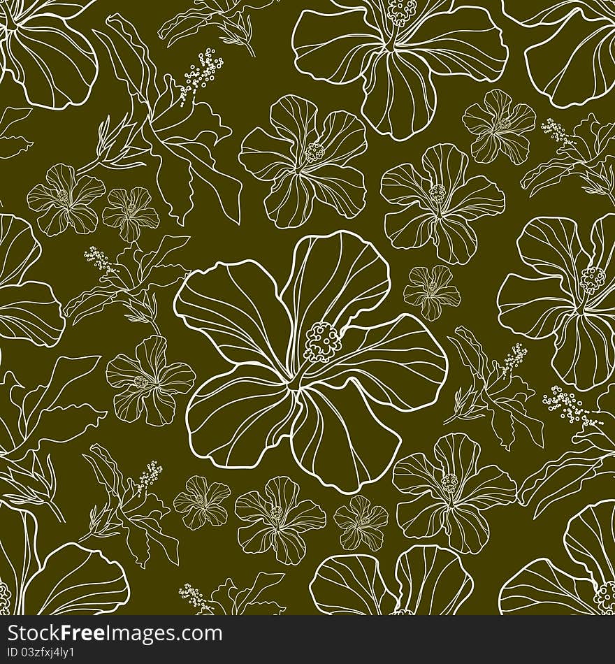 Vector seamless vintage floral pattern. Vector seamless vintage floral pattern