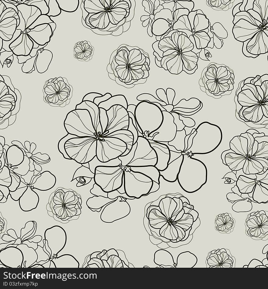 Vector seamless vintage floral pattern. Vector seamless vintage floral pattern