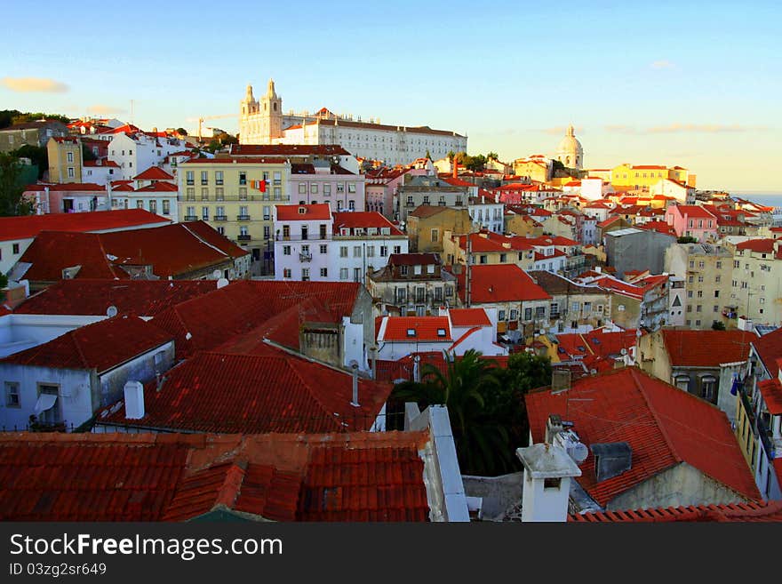 A view on the Lisbon arabic quarter. A view on the Lisbon arabic quarter