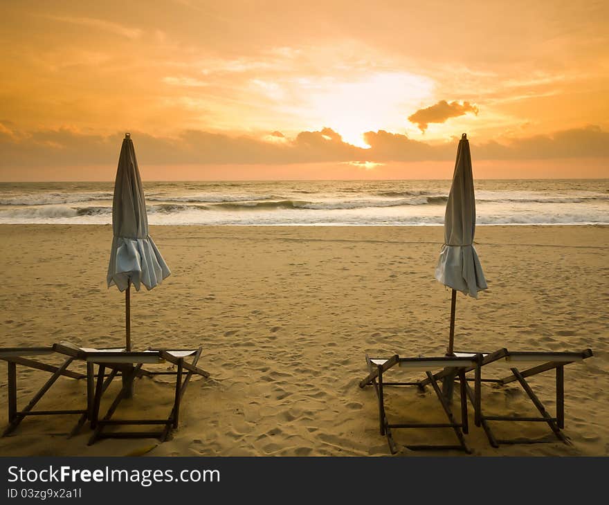 4 benches on sunset beach. 4 benches on sunset beach