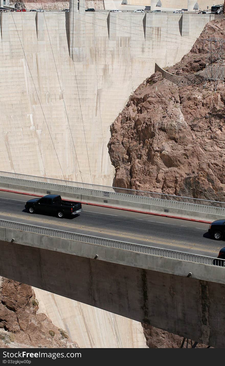 Cars Crossing The Hoover Dam