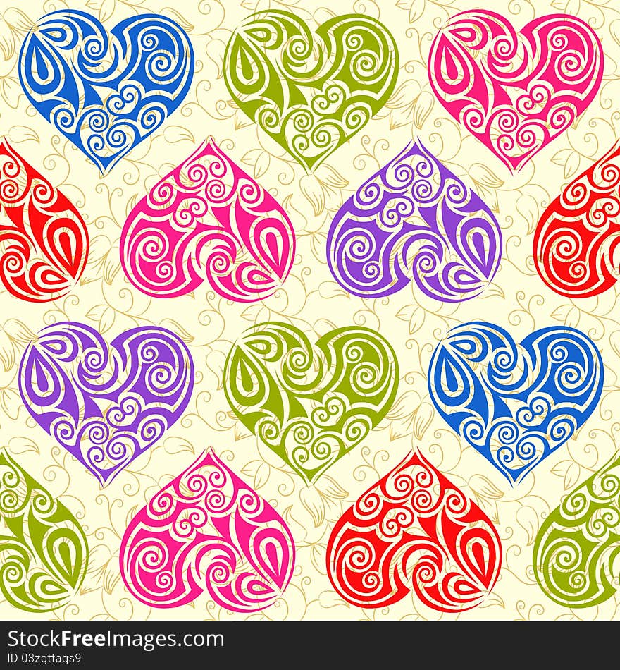 Hearts seamless pattern