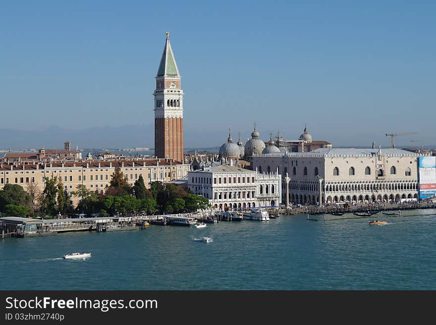 A view of St marks square Venice taken from the grand canal. A view of St marks square Venice taken from the grand canal