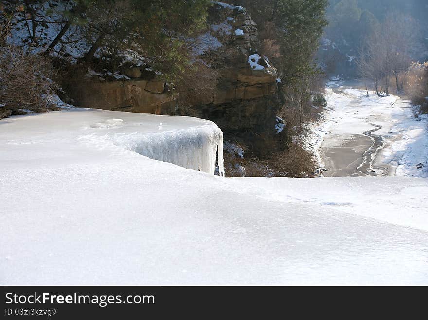 The ice river in mountain