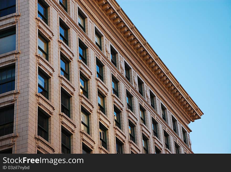 Old brick office building with lots of windows. Old brick office building with lots of windows