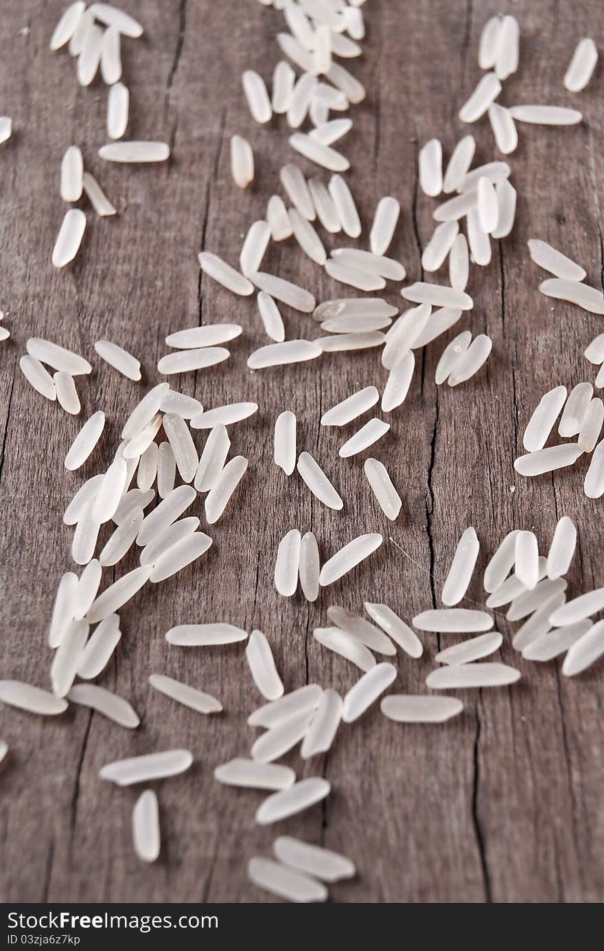 Rice on plank