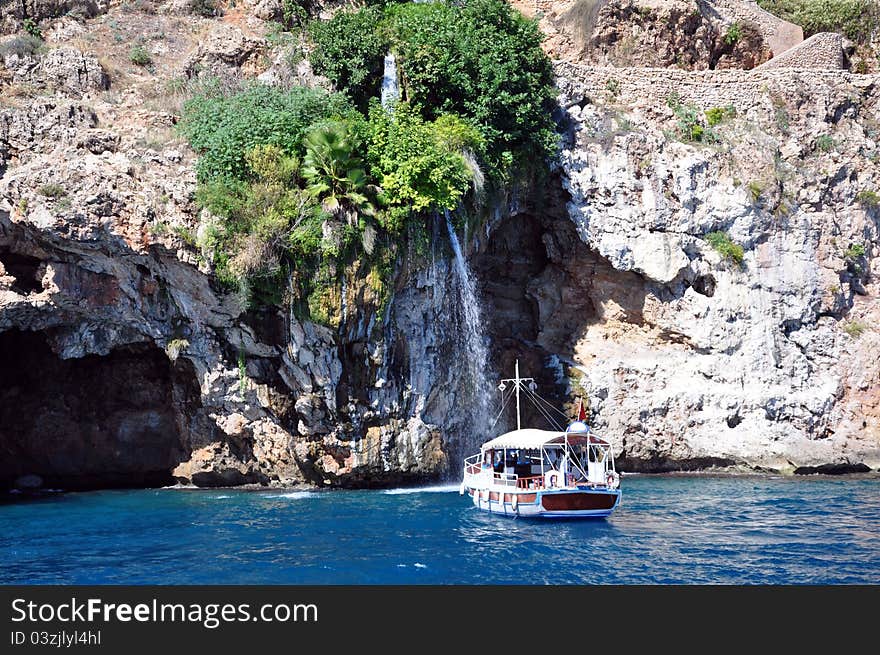 Waterfall boat