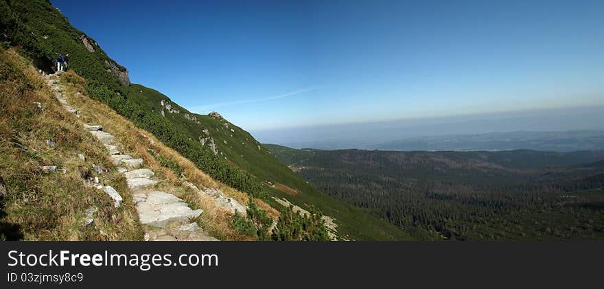 The smal path in polish mountains - Tatra.