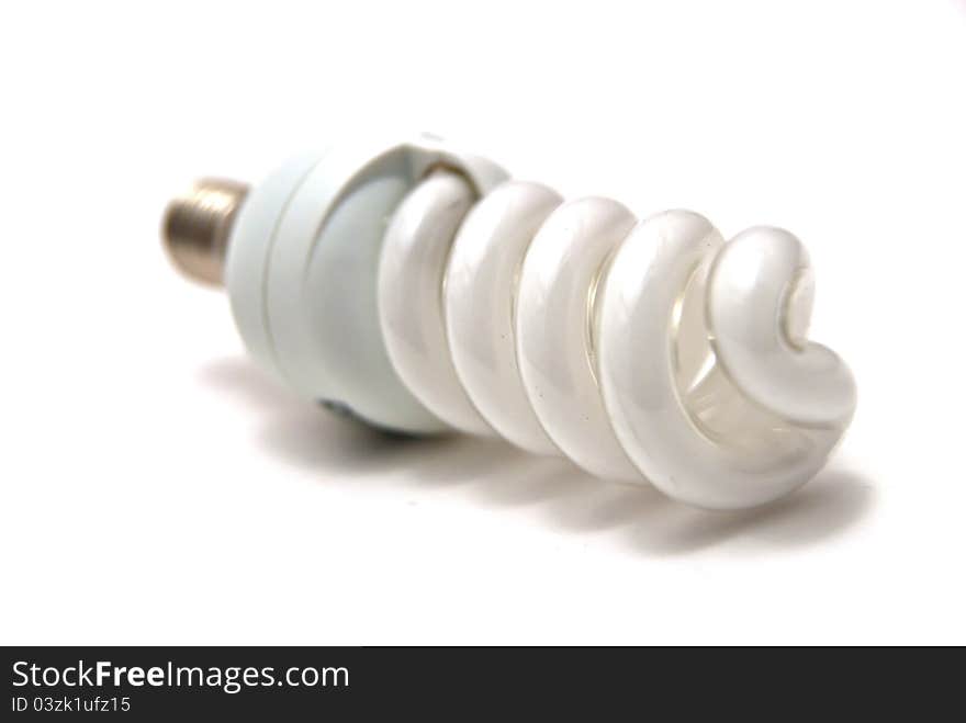 Light bulb on white background