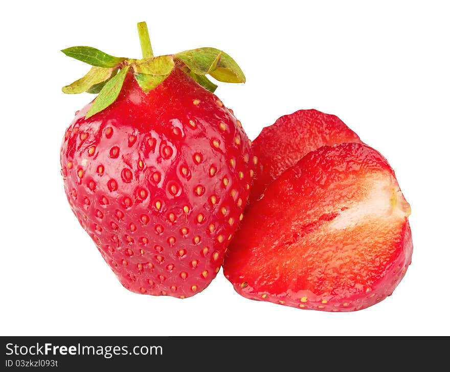 Beautiful strawberries isolated on white