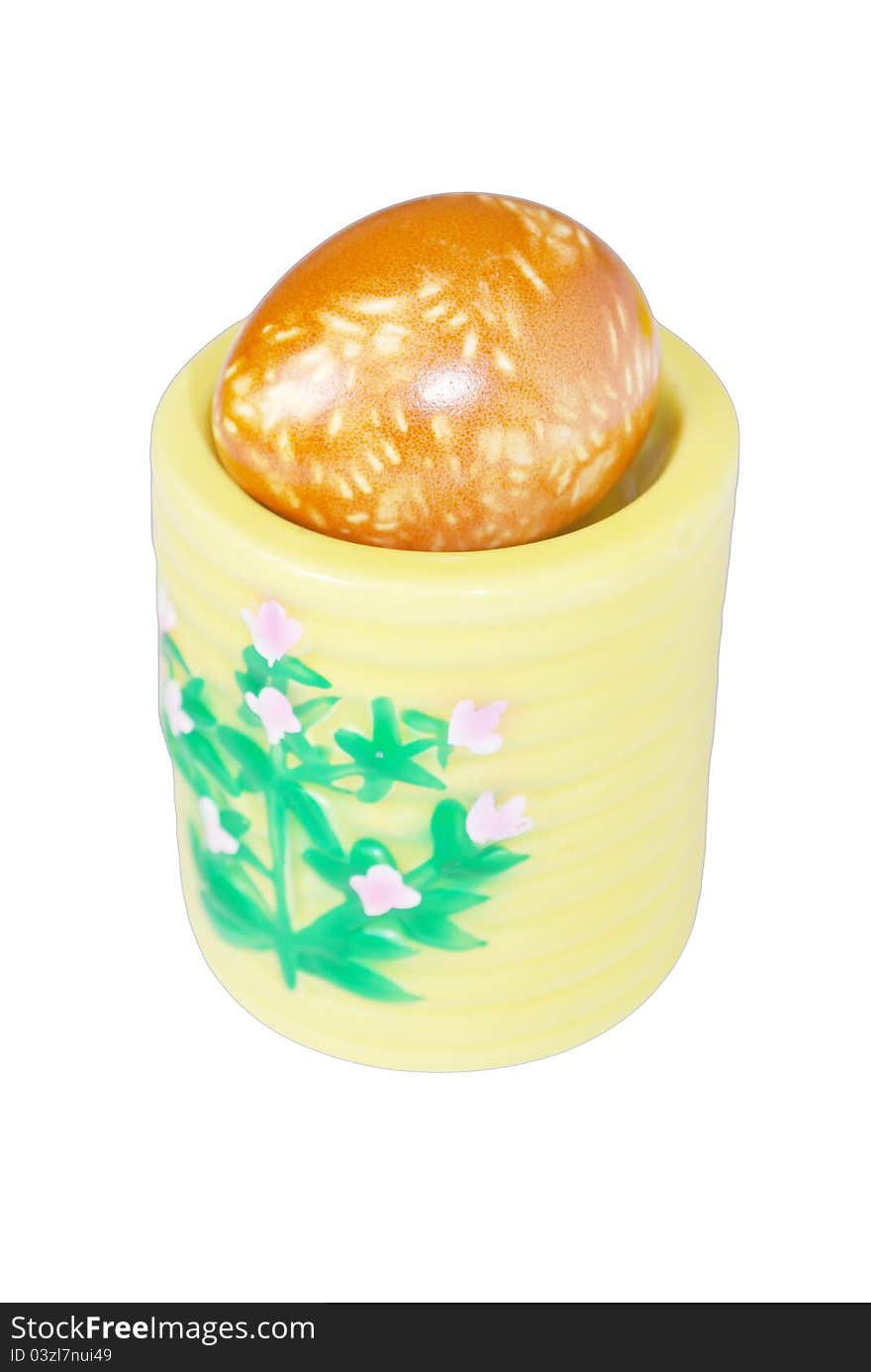 One painted easter egg - holiday symbol