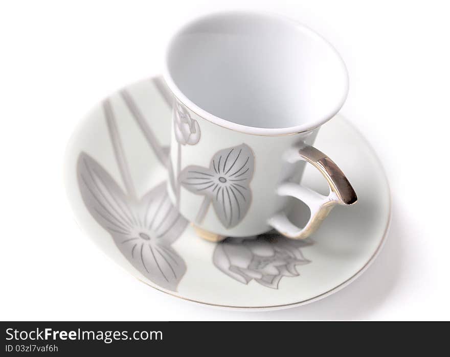 Empty cup and saucer