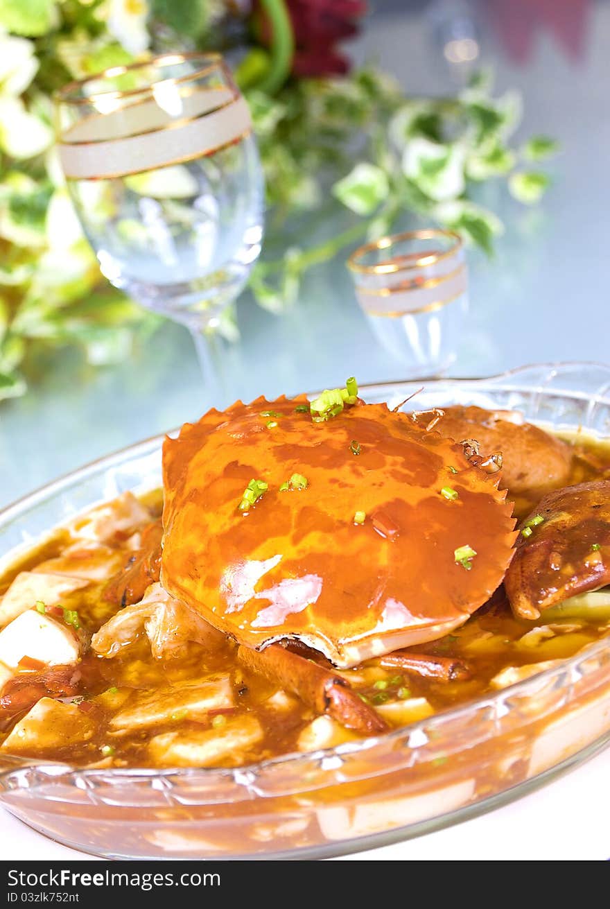 CHINESE style Crab Cuisine dining. CHINESE style Crab Cuisine dining