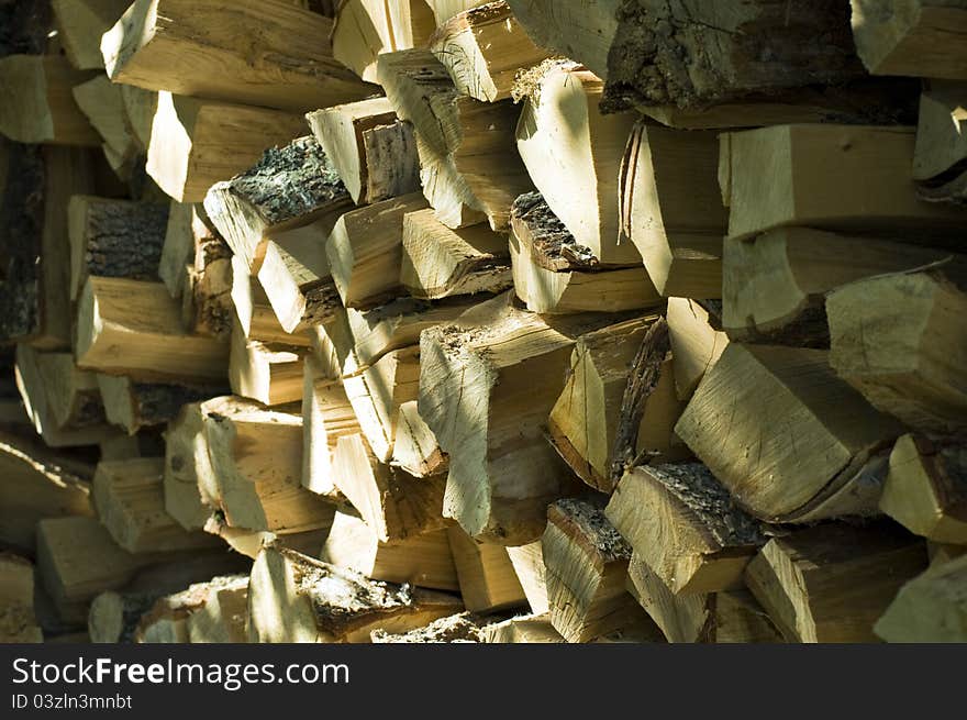 Background from Wooden logs piled on